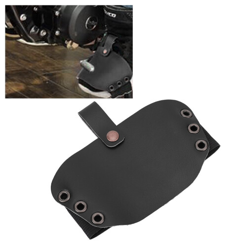 Motorcycle Shift Cover Boots PU Black Grip-Enhanced Durability for Rugged Use