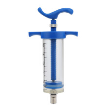 Kunststoff Stahl Spritze 50 ml 15,5 cm blauer Griff