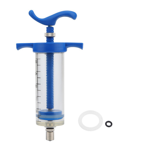 Kunststoff Stahl Spritze 50 ml 15,5 cm blauer Griff 1
