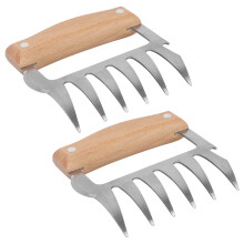 Gheare profesionale pentru tocat carne, instrumente din oțel inoxidabil cu mâner ergonomic din lemn, sigure pentru mașina de spălat vase pentru