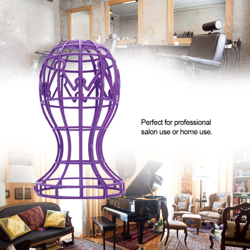 Purple Abs Foldable Wig Stand 30Cm, Lightweight & Durable