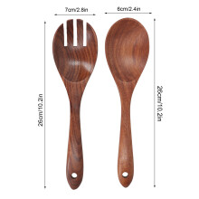 Akazienholz-Gabel- und Löffel-Set 26 cm 6/7 cm Farbe