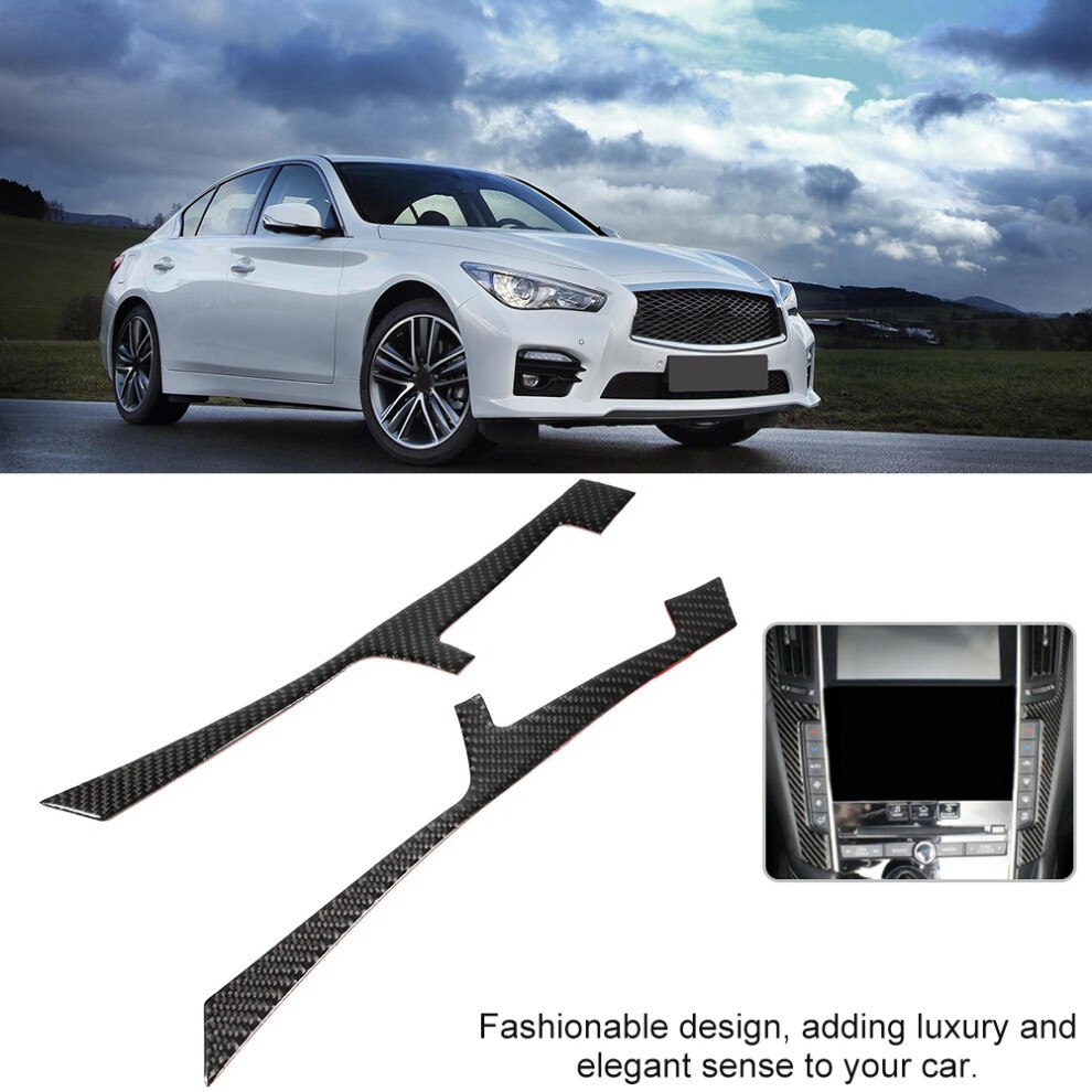 2Pcs Carbon Fiber Interior Center Control Cover Fit For Infiniti Q50 Q60 13-19 8721363268211