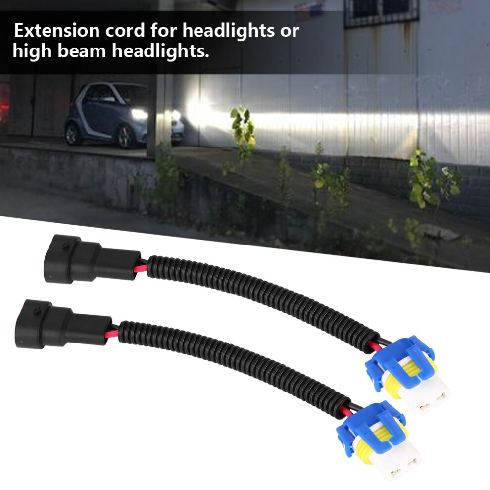 9006 Ceramic Connector Socket Extension Set Durable Wiring Harness 2 Pieces 3261363267432