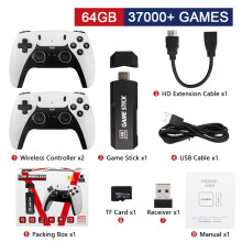Console de jeux vidéo GD10 PRO (64 Go, 37 000 jeux) avec double manette sans fil 2,4 GHz, jeux 4K, 58 000