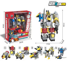(F 21 cm - avec boîte) Figurines Anime Transformables 6 en 1 Ko Predaking Crazy Beast Fit Clan Hexagone