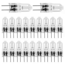 Lot de 20 ampoules halogènes G4 20 W 12 V, 2 broches, transparentes, pour éclairage de cuisinière, feux