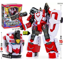 (2 avec boîte) MiniForce Super Cops Scien JET Marine Cop Transformation Robot Head Badge Model Mini