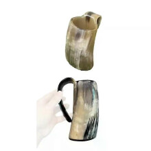 Mug viking artisanal en corne à boire, tasse à café rustique en corne, chope à eau, whisky ou bière