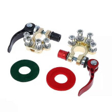 1 paire de cosses de batterie automobile 12V/24V à bornes supérieures, avec pince pour câble et déconnexion