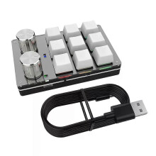 Clavier mécanique personnalisé Bluetooth USB à 9 touches avec bouton de volume, macros programmables,