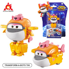 (Tiki) Super Wings Mini Traveler 5 cm - Robot transformable en avion en 3 étapes - Figurine articulée