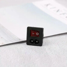 Interrupteur à bascule rouge 250 V CA, prise d'alimentation avec fusible, connecteur, fiche, intensité