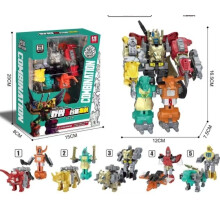 (F21cm-avec boîte) Figurines Anime Transformables 6 en 1 Ko Predaking Crazy Beast Fit Clan Hexagone