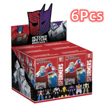 (6 pièces) Figurines transformables de 7 cm : Robot Cybertron Soldat, édition limitée, or, Optimus Prime,
