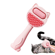 Cat Hair Removal Comb With Water Reservoir, Pink Cat Grooming Tool, Pet Hair Remover Brush For Cats