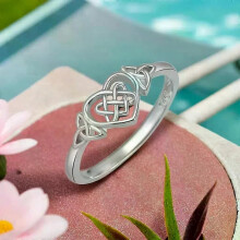 Bague YILUOCD en argent S925, motif cœur et nœud celtique, bague géométrique ajourée pour femme, cadeau
