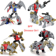 (BPF01-05 SANS BOÎTE) Jouet transformable G1 Dinosaure Dinoking Volcanicus BPF 5 EN 1 Combinaison Déformation