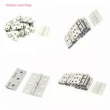 Lot de 20 charnières de porte en acier inoxydable à 6 trous de fixation pour meubles et maison, compatibles