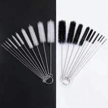 Kit de nettoyage de brosses blanches et noires pour tubes, bouteilles et pailles. Brosse de nettoyage