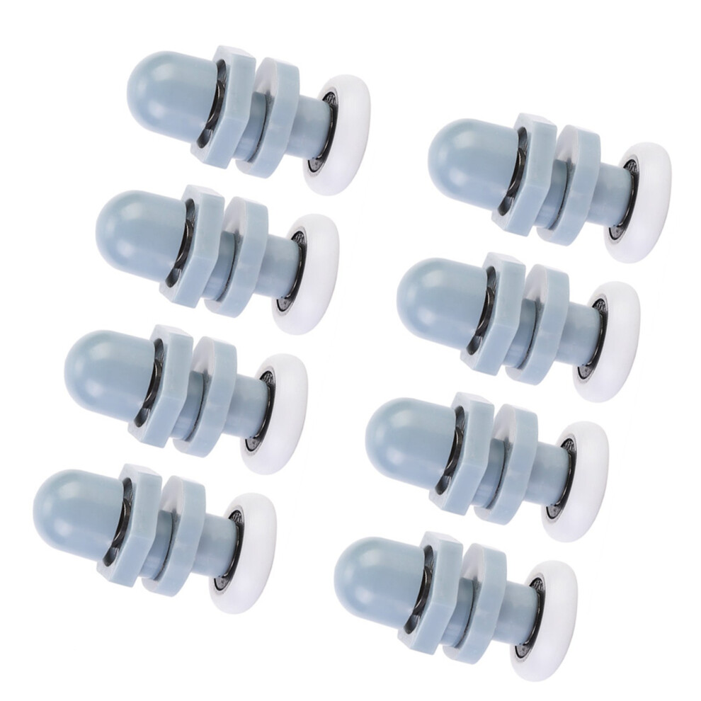 Plastic Sliding Roller Wheels 8Pcs For Bathroom Glass Doors Easy Installation 7901363271195