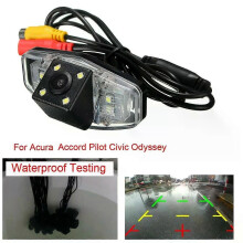 Caméra de recul avec 4 LED pour Honda Accord, Civic EK, FD, Pilot, Fit et Jazz (1998-2013)