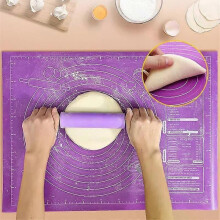 Tapis de cuisson en silicone pour pétrir la pâte à pizza ou à pizza, antiadhésif, avec balance intégrée.
