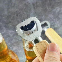 Ouvre-bouteille en bois pour vin et bière, idéal pour la maison, le bar, le restaurant ou comme cadeau
