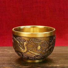 Bol Feng Shui doré de 45 cm, symbole de richesse et de prospérité, ornement cylindrique en laiton pour