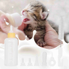 6PCS Pet Care 60ml Milk Bottles for Puppies Kittens Small Dogs Cats in Yellow