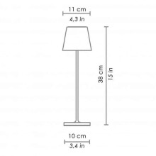 Lampe de table sans fil à intensité variable (noire), lampe en aluminium à 3 intensités pour la lecture