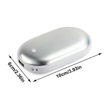 (Bleu) Lot de 2 chauffe-mains rechargeables USB avec batterie externe et chauffe-mains électrique de