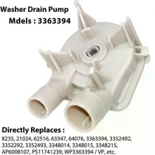 Pompe de vidange pour lave-linge 3363394 compatible avec les lave-linge Whirlpool 3363394, 3352293 et