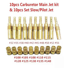 Kit de 10 gicleurs principaux et 10 gicleurs de ralenti pour carburateur de moto PWK Keihin OKO CVK
