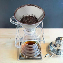 (SilverA) Filtre à café réutilisable à infusion lente, filtre à café sans papier, filtre conique trapézoïdal