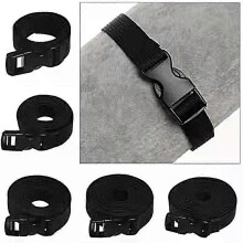 Sangle de chargement en nylon noir résistant avec boucle à came pour le camping et les voyages, idéale
