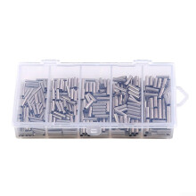 BarrelCrimp Sleeves 300 Pcs, Single And Double, Copper Tube Wire Rope Connectors, Leader Rigging Kit