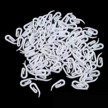 Lot de 100 crochets de suspension blancs pour rideaux, en plastique, pour fenêtres et tringles. Accessoires
