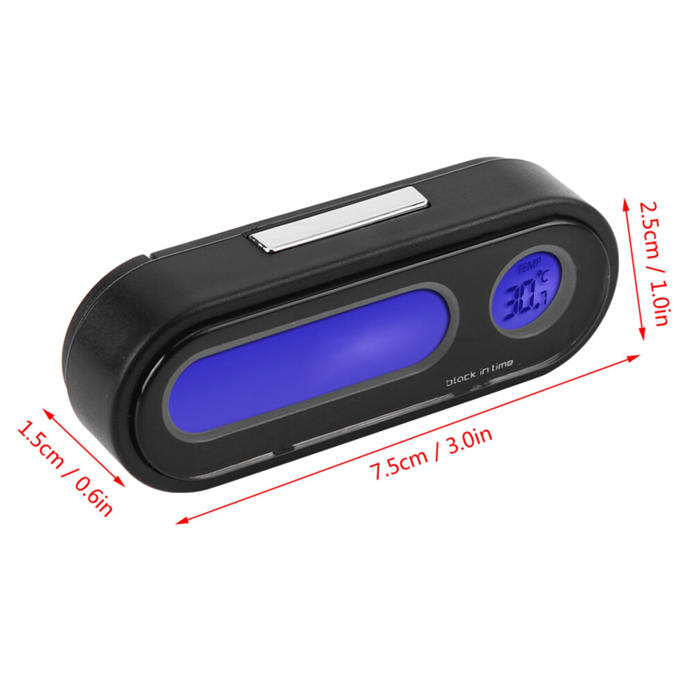 Multi-Function 2 In 1 Car Electronic Clock & Voltmeter With Temperature Display Blue 4351363278695
