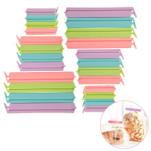 Förslutningsklämmor för matförvaring, flexibel förslutningspåsförslutare, vattentät och diskmaskinssäker, olika färger (24-pack)