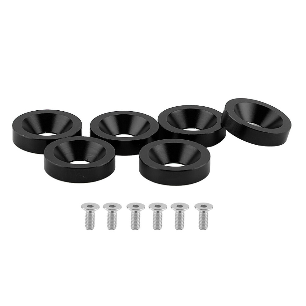 6Pcs Car Motorcycle License Plate Frame Fender Bumper Bolt Washer Kit Black 4911363279193