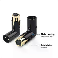 Lot de 2 adaptateurs audio XLR 3 broches coudés (adaptateur XLR mâle-femelle à angle droit réglable