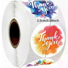 500 pièces/rouleau d'étiquettes autocollantes à motif floral aquarelle « Merci » style vintage pour