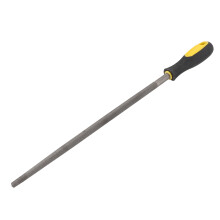 12in Steel Round File Rasp, Fine Teeth, Handle for Metal Projects