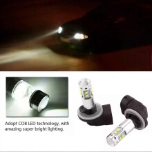 Lot de 2 ampoules LED antibrouillard/feux de jour haute puissance 12-24 V 50 W 6000 K pour Hyundai Accent