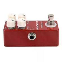 Pédale d'effet pour guitare Mosky Mini Crunch rouge, distorsion True Bypass, boîtier entièrement métallique.