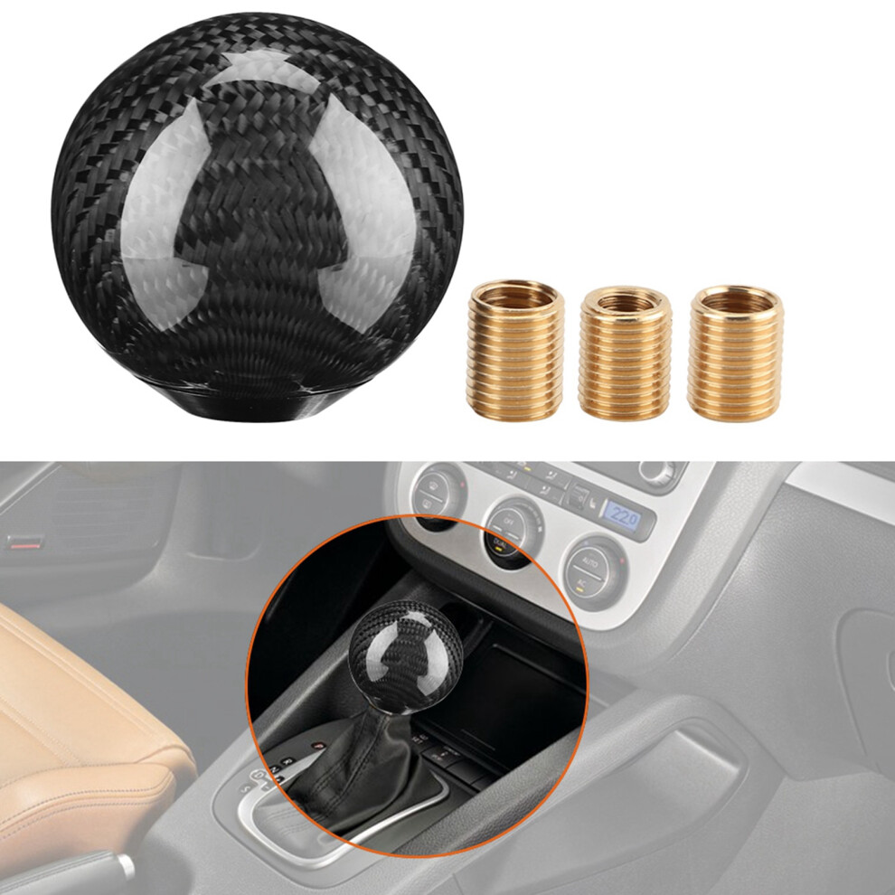 High Quality Carbon Fiber Manual Gear Shift Knob With Adapters - Black 5031363281459
