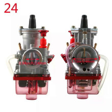 Carburateur de moto rouge et bleu PWK24 26 28 30 34 mm avec gicleur de puissance pour motos tout-terrain