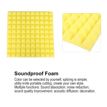 50*50*5 cm 6 Stück pyramidenförmiger Schaumstoff zur Schallabsorption Gelb