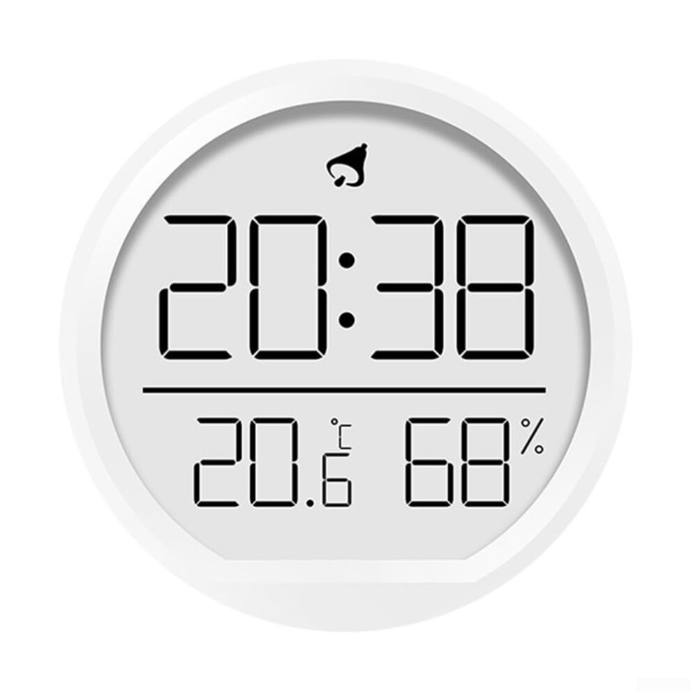 Electronic Alarm Clock With Time, Humidity, And Temperature Display, Digital Desk Clock White